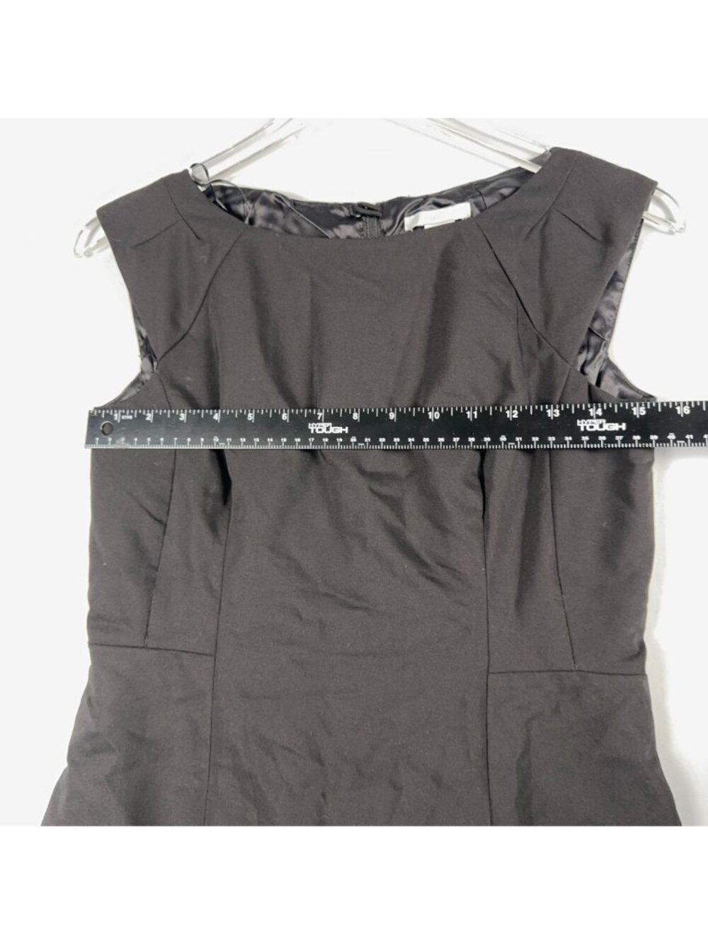 H&M Sheath Dress Size 8 Black  Sleeveless Zipper Back Boat Neck - Picture 8 of 10